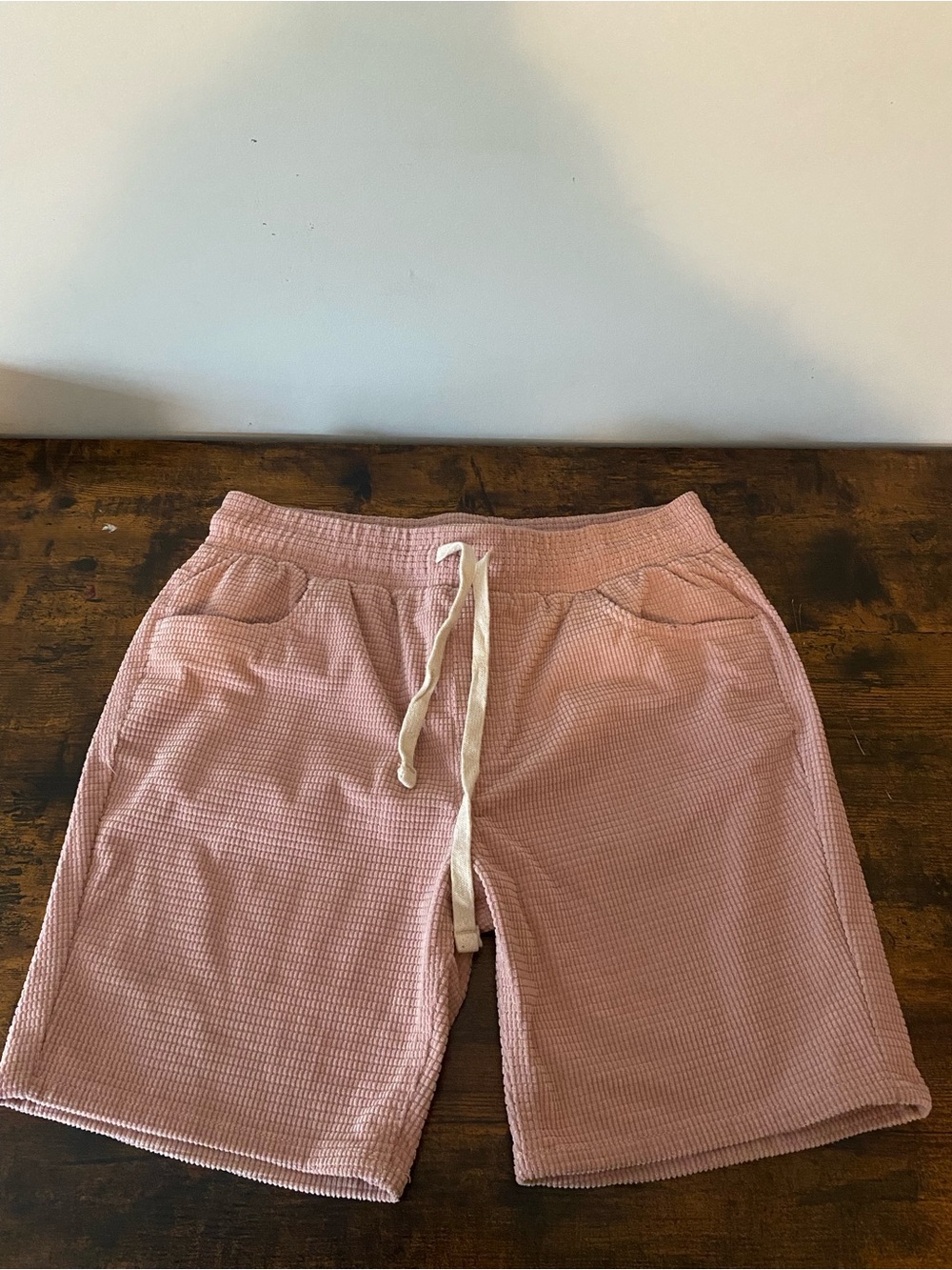 DR Essentials Dusty Pink Waffle Knit Shorts